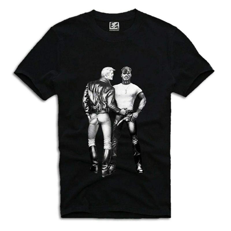 

Men's T-Shirts Shirt Gay COPS Tom Of Finland TOF Leather Jacket Jeans Male BoyfriendMen's, 0303076-gold