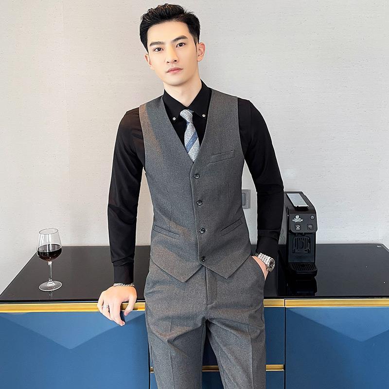 

Men's Vests Plus Size Mens Suit Men Waistcoat Vest Man Plaid Steampunk Jacket Striped Tweed V-neck Slim Fit Gilet Wedding Clothing 6XL Guin2, Khaki suit vest mens