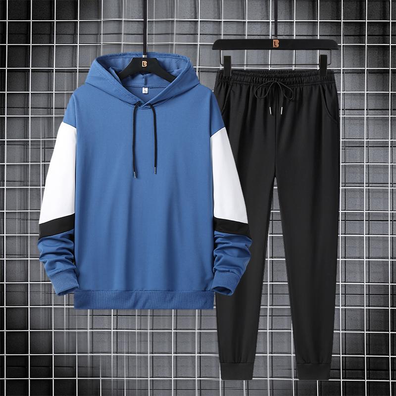 

Men's Tracksuits Men Casual Set Spring Harajuku Hooded Tracksuit Men's Sportswear Sweatshirt Pants 2PCS Sets Patchwork Sporting Suits Cl, Nmxl58270black
