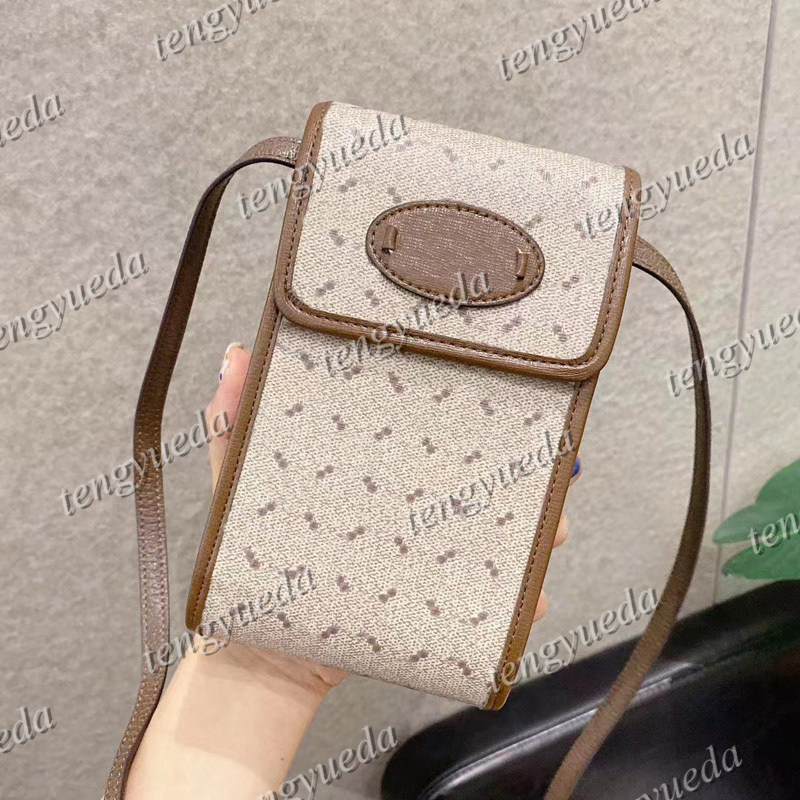 

Fashion Designer Phone Pouches Mini Shoulder Bags Mini Wallet Card Holder Pocket High Quality Leather Cellphone Cosmetic Bag Coin Purse