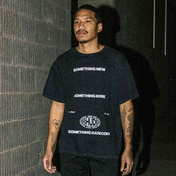 

High Street Rhode Letter Print American Hip Hop Casual Couple Short Sleeve T-shirt Men, This item does not ship