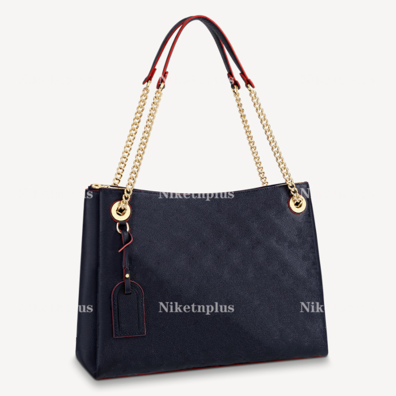 

SURENE MM chain tote handbag Womens pattern embossed supple leather shopping bags M43759 M43758, #1