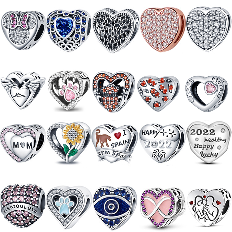 

Womens 925 Silver Beads Charms Fit Pandora Bracelets
