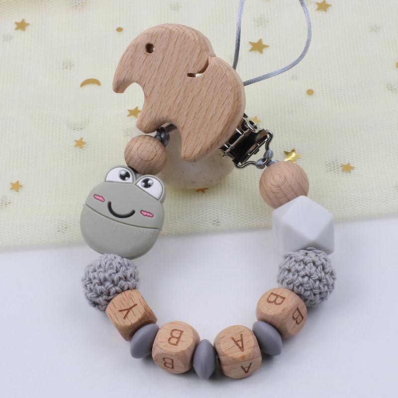 

Pacifiers# Wooden Baby Pacifier Clip Dummy Clips Holder 5 Color Chain For Teething Soother Chew Toy Nipper ClipsPacifiers#