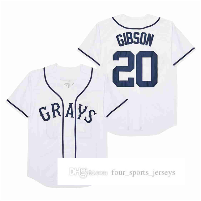 

20 Gibson Grays Negro League Movie Baseball Jersey, As picture