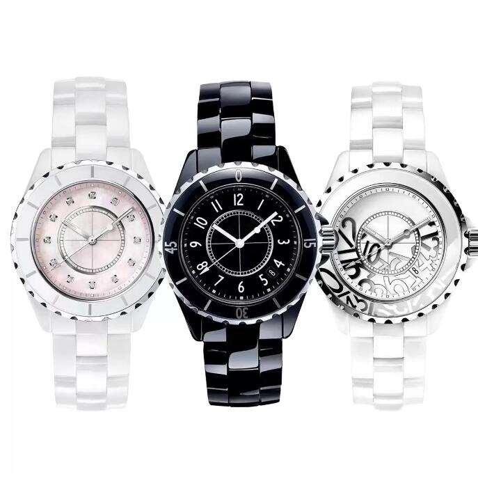 

U1 Ladies Premium Watch 33mm Quartz Movement Ceramic New Stainless Steel Strap Ladies Watchs, Water proof 50m