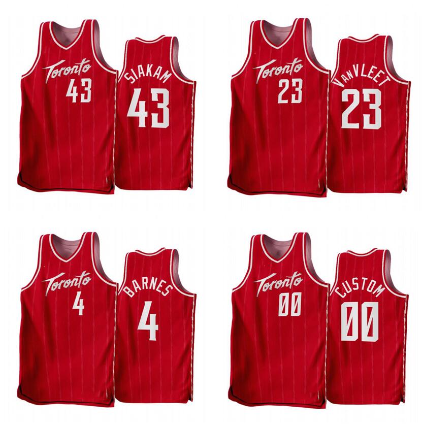 

Basketball Jersey Scottie Barnes Fred VanVleet Pascal Siakam 2022-23 new season Men Youth city jerseys in stock red, With logo