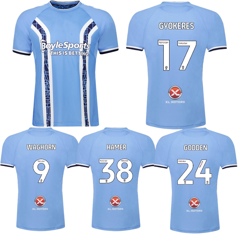 

2022 2023 Coventry City SOCCER JERSEYS 22 23 OHare Hamer Gyokeres Waghorn Kane Godden football shirt, Lc23 shirt with sponsor