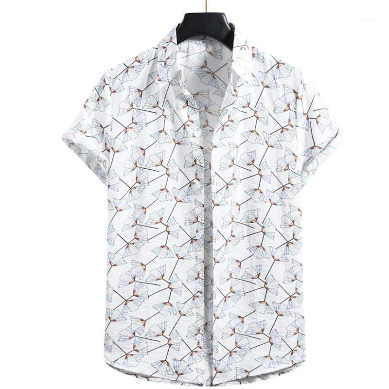 

Mens Floral Print Shirt Short Sleeve Casual Aloha Shirts Men Beach Holiday Hawaiian Camisas Summer Brand Oversize Chemise Homme Men, Khaki