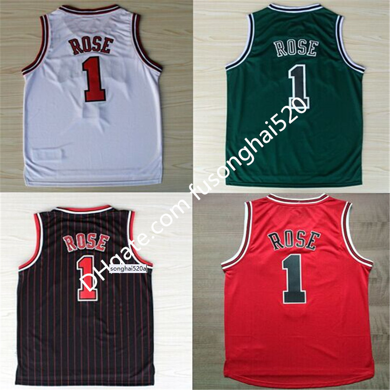 

Cheap #1 Derrick Rose Jersey New Material Embroidery Stitched Derrick Rose Basketball Jerseys Black Red White Green Fast Shipping''nba''jersey