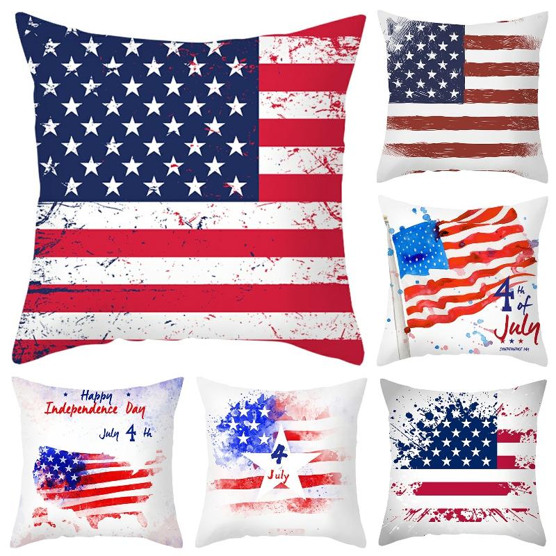 

Party Decoration Independence Day Pillowcase Decorative Sofa Cushion Case Bed Pillow Cover Home Decor Car Polyester