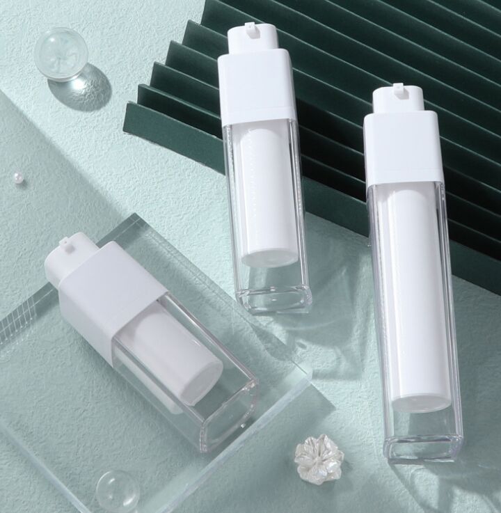 

Airless Pump Cosmetic Container Frosted Double-layer Thickened Square 15ml 30ml 50ml Lotion Empty Airless Bottle PET Plastic