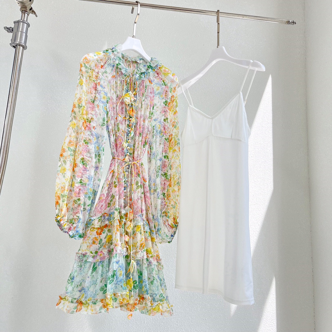 

2022 Australian fashion brand silk Mini Dress, Multi