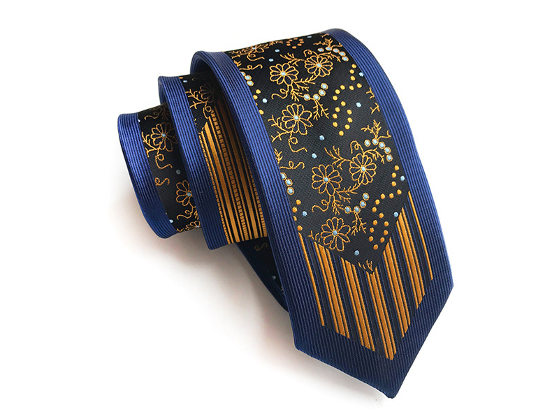 Silk Slim Men Ties Fashion 6cm Skinny Stripe Dot Floral Neck tie for men Woven Formal wear business wedding party 25-image-762966700