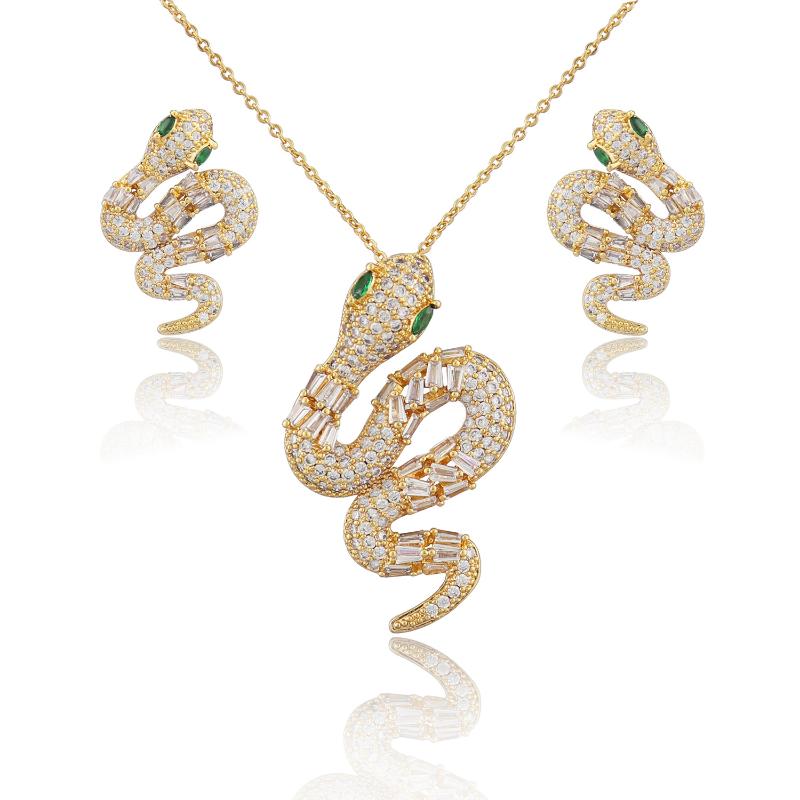 

Earrings & Necklace Tengci Luxury Fashion Animal With Jewelry Set Zircon Pendant Dubai European Girl Gift S1893Earrings, As pic