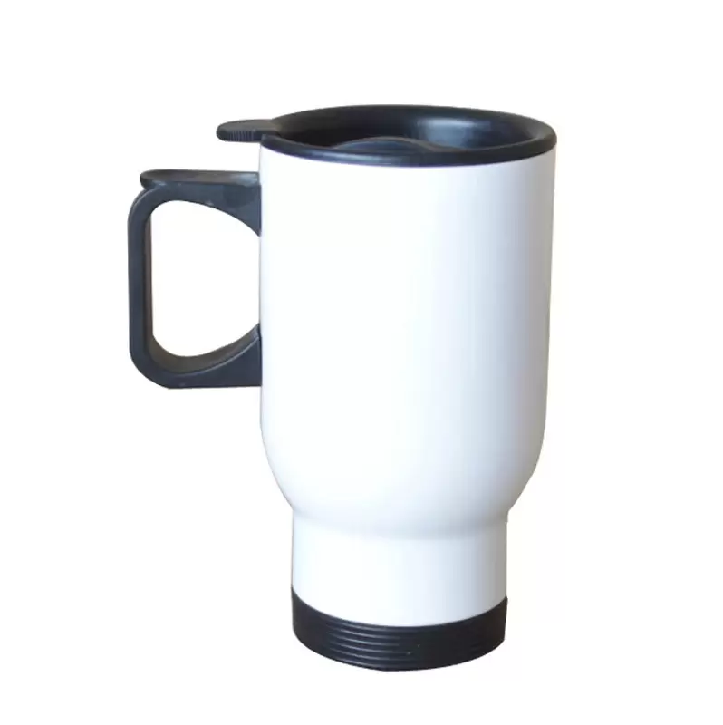 

15oz Blank Sublimation Travel Mug with Handgrip and Lid Double Wall Insulated Vacuum Cup Stainless Steel Tumbler, Multi-color