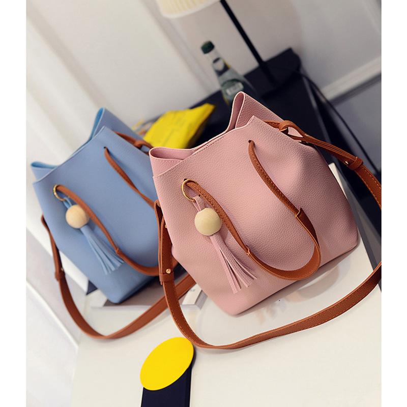 

Evening Bags Women PU Leather Bucket Shoulder Bag With Small Handbag Messenger Satchel NOV99, Blue