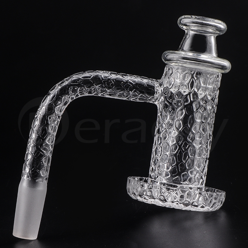 

Sandblasted Smoking 20mmOD Beveled Edge Quartz Banger Nails Charmer kit Carving Pattern With Cap & 1pc pearl For Glass Water Bongs Dab Rigs