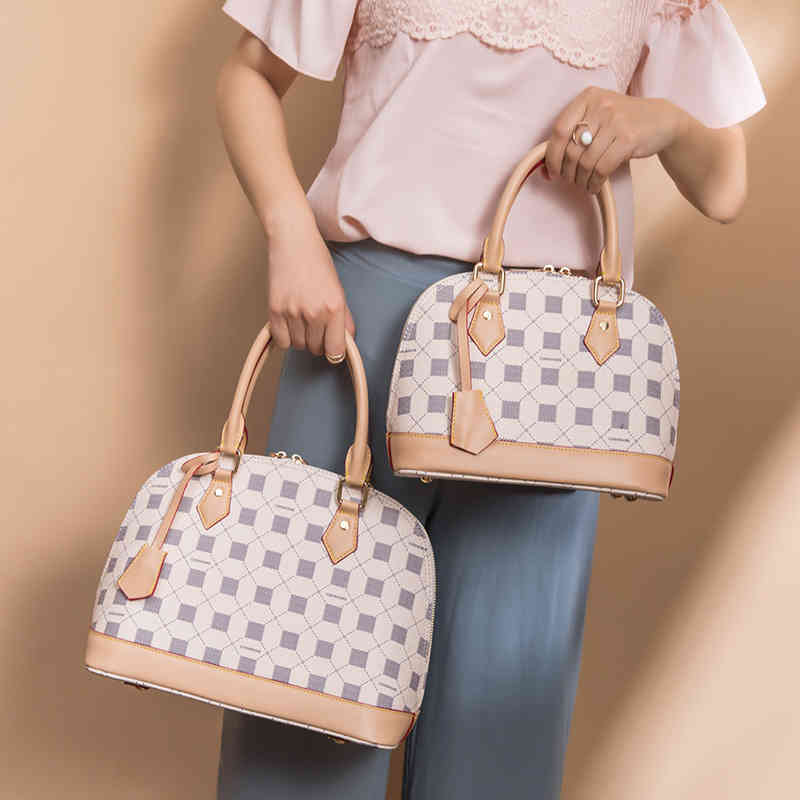 

Ladies Fashion Luxury Brand Tide Bag Wholesale 2022 Women's Handbag Zipper Lattice Shell Simple Large Capacity, White