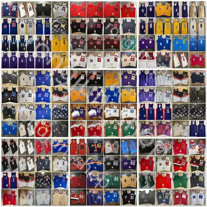 

Mitchell and Ness Real Authentic Stitched West Basketball Johnson Garnett Curry Webb Iverson Rodman Pippen Williams Carter McGrady Hardaway Rose Olajuwon Jersey, As picture
