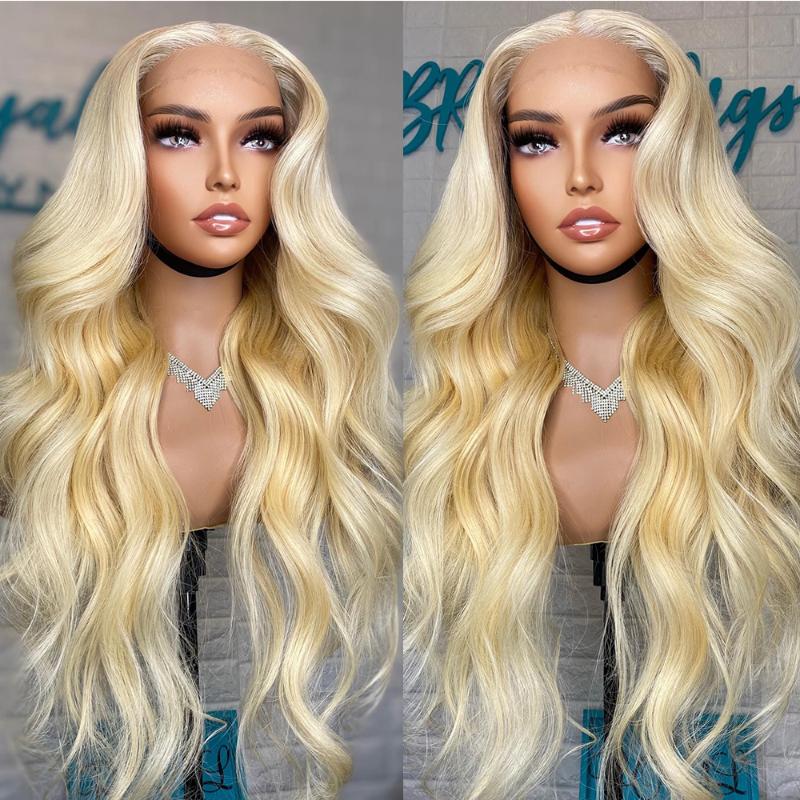 

Lace Wigs Honey Blonde 13x4 HD Transparent Frontal Human Hair For Women Pre Plucked 180% Brazilian Body Wave Front WigLace, As pic