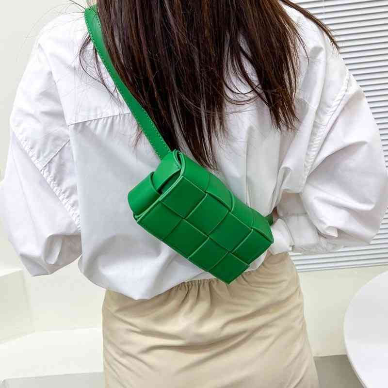 Fanny Packs April Sacs de ceinture tissée Pillower Small Square Women's Pu Taist Sac mode Sac à bandoulière Sac à bandoulière 220627