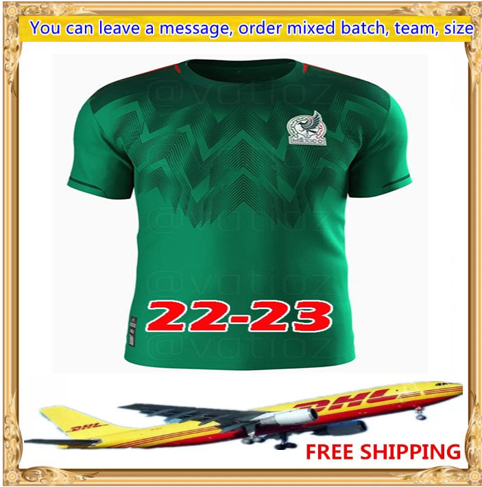 

UPS DHL FedEx free 2022 2023 Mexico soccer jersey home away 22 23 CHICHARITO LOZANO DOS SANTOS football shirt Men + Kids kit sets uniforms, Red