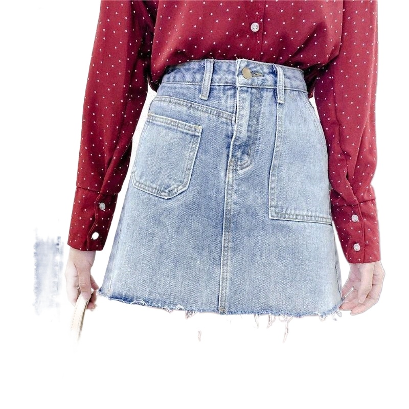 

skirts GRUIICEEN 2022 Autumn High Waist Denim A-line Solid Color Casual Jeans Skirt Short Mini GY2022103 u9nr#, Blue