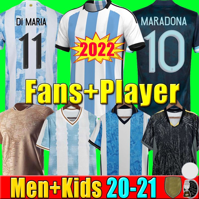 

Player Fans Version Argentina Soccer Jersey 21 22 23 Cope America Home 1986 Football Shirts 2022 2023 DYBALA LO CELSO National Team MARADONA Men Kids kit uniforms, P18 2021 away kids