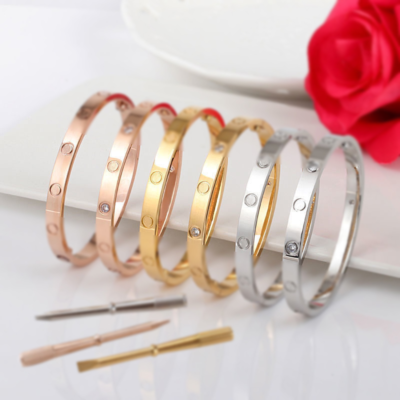 High quality designer bracelet men's bangle titanium steel silver rose gold gold fashion jewelry luxury ladies bangles gift-image-745169050