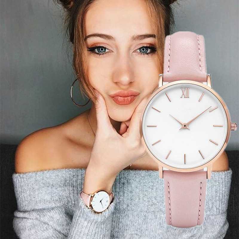 

Wristwatches 2022 Luxury Women Watch Leather Classic Design Quartz Wristwatch TOP Brand Female Clock Relogio Feminino, Black