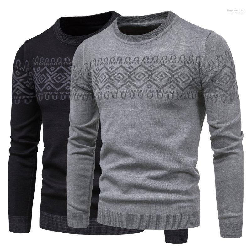

Men's Wool Pullover Autumn Winter Warm Long Sleeve Print O-neck Knitting Elasticity Casual Fashion Sweater Sweaters Time22, Black