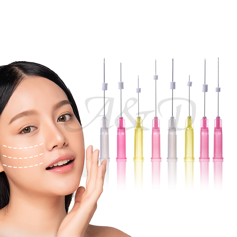 

50 Pcs / Bag Korean Pdo Threads Mono Screw needle Lip Filling Face Lifting Nose Wire Strong V-line 26G 27G 29G 30G