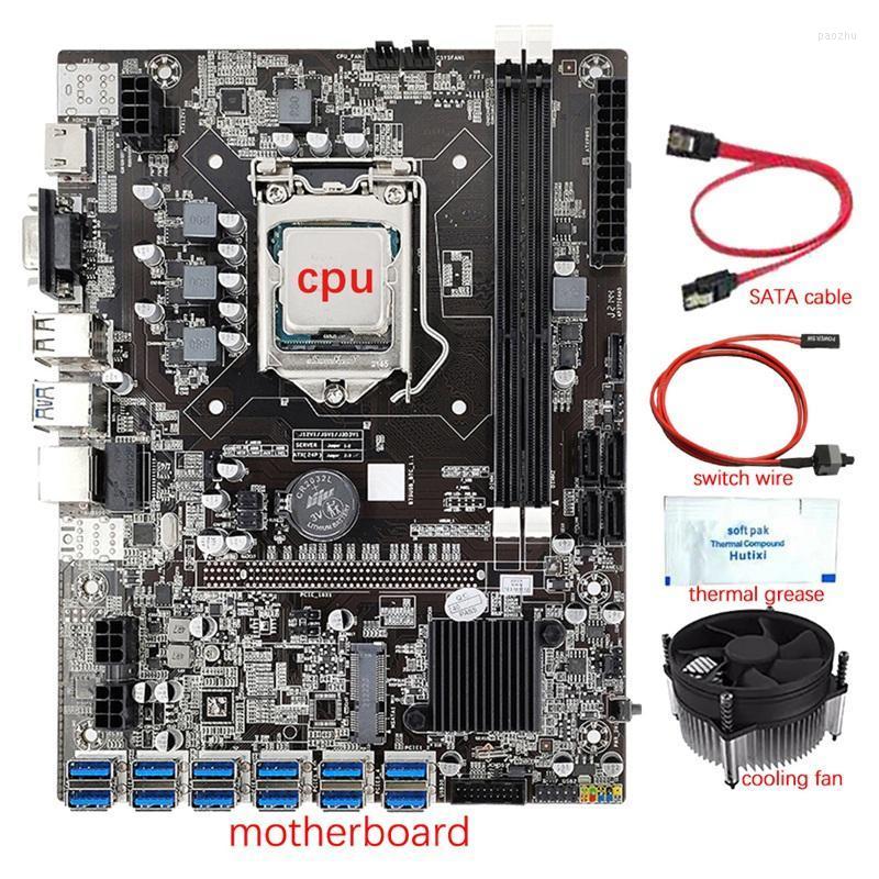 

Motherboards B75 Mining Motherboard CPU Cooling Fan Thermal Grease Switch Cable SATA 12 USB3.0 Slot LGA1155 DDR3 SATA3.0Motherboards Motherb