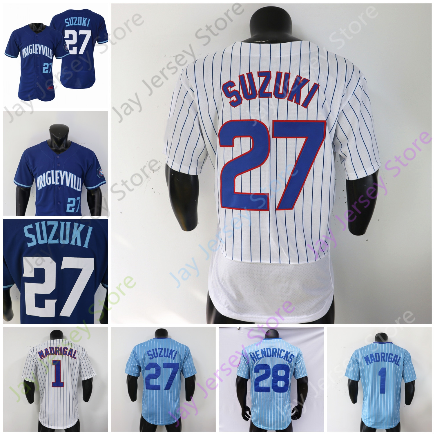 

Nick Madrigal Jersey Seiya Suzuki Kyle Hendricks Baby Blue Pinstripe White Wrigleyville Navy Men Women Youth All Stitched, 1 nick madrigal baby blue pinstripe