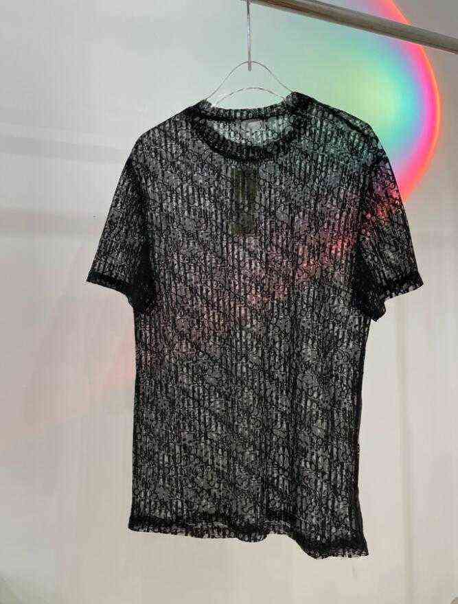 

Designers Mens Womens See-through T Shirts Lace letters Man Paris Fashion T-shirt Top Quality Tees Street Short Sleeve luxurys Tshirts, White