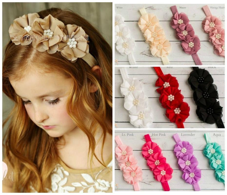 

Hair Accessories 1 Piece Chiffon Flower Baby Girl Headband Infant Born Headwear Tiara Headwrap Gift Toddlers Bandage Ribbon