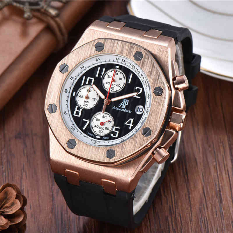 

Luxury Watches For Men [bbw]ap Royal Oak Men's Watch Panda Eye Multifunctional Fashion Life Waterproof Wristwatches watch, Black silver