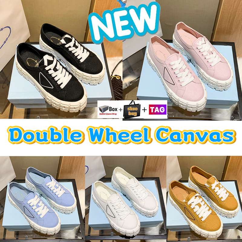 

Fashion Double Wheel Casual Shoes women Canvas Sneaker height increase woman Sneakers alabaster pink desert black celeste white Designer Trainers with shoe bag, 06