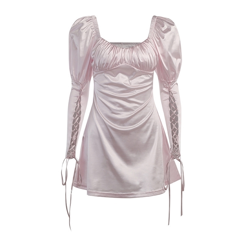 

White Women Vintage Off-Shoulder Ruched Cross Straps Long Sleeve Fairy Princess Mini Dress & Corset Bustier Top 220316, Corset-beige