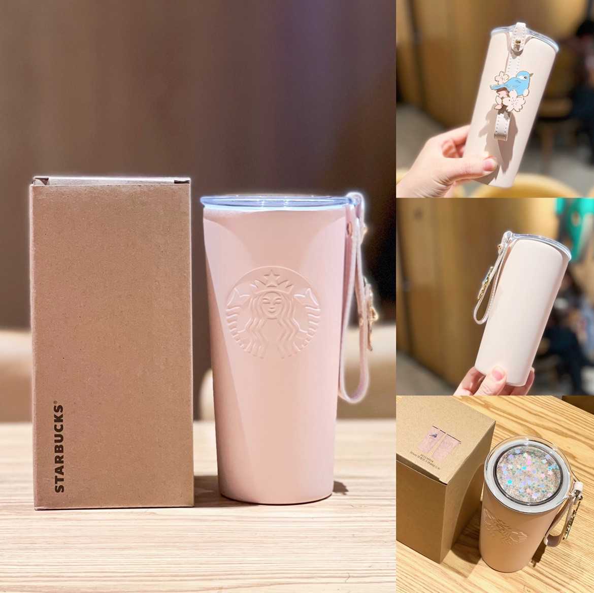 Starbucks cup 2022 Cherry Blossom powder light luxury heat preservation 355ml spring cherry stainless steel accompanying coffee-image-759473259