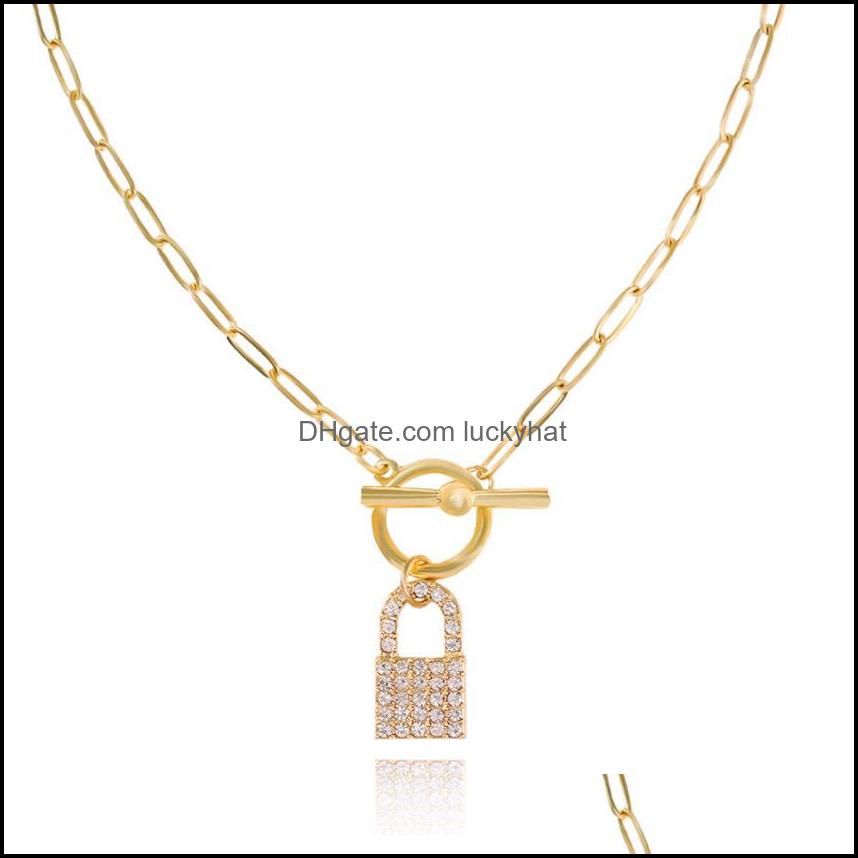 

Pendant Necklaces Small Lock Necklace Fashion Creative Diamond Punk Style Buckle Luckyhat Drop Delivery 2021 Jewelry Pendants Bdehome Dhpsu