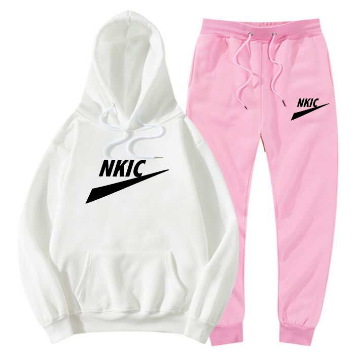 

Men Tracksuit Sets Hoodie + Pants 2022 Spring Winter Brand LOGO Casual Fleece Sportswear Sweatshirt Set Men Clothing, White