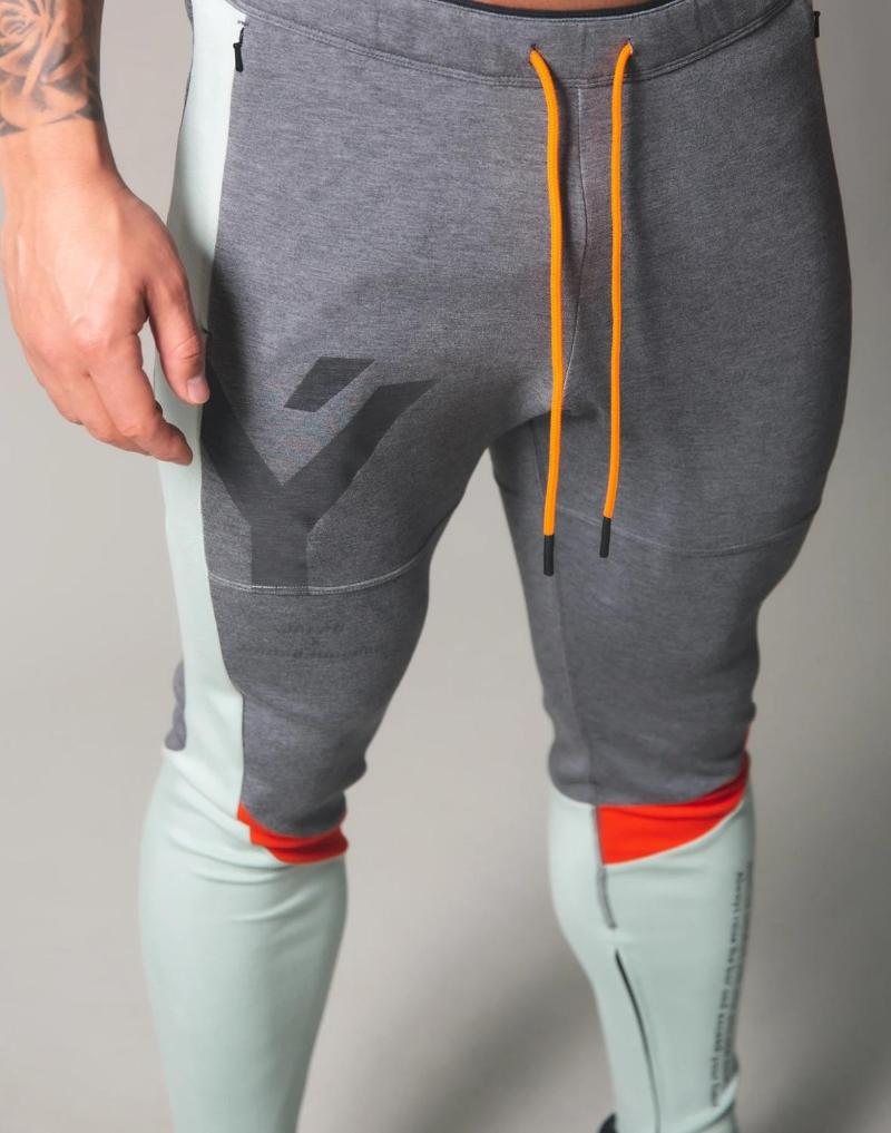 

Men's Pants Sports Running Training Cotton Youth Vitality Trousers Stitching Contrast Color Trendy Zipper, Black