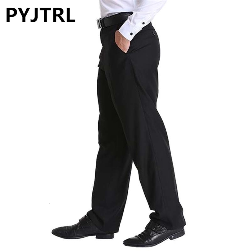 

Classic Black Men's Business Suit Mens Loose Pants Middle Age Occupation Formal Trousers CJ191128