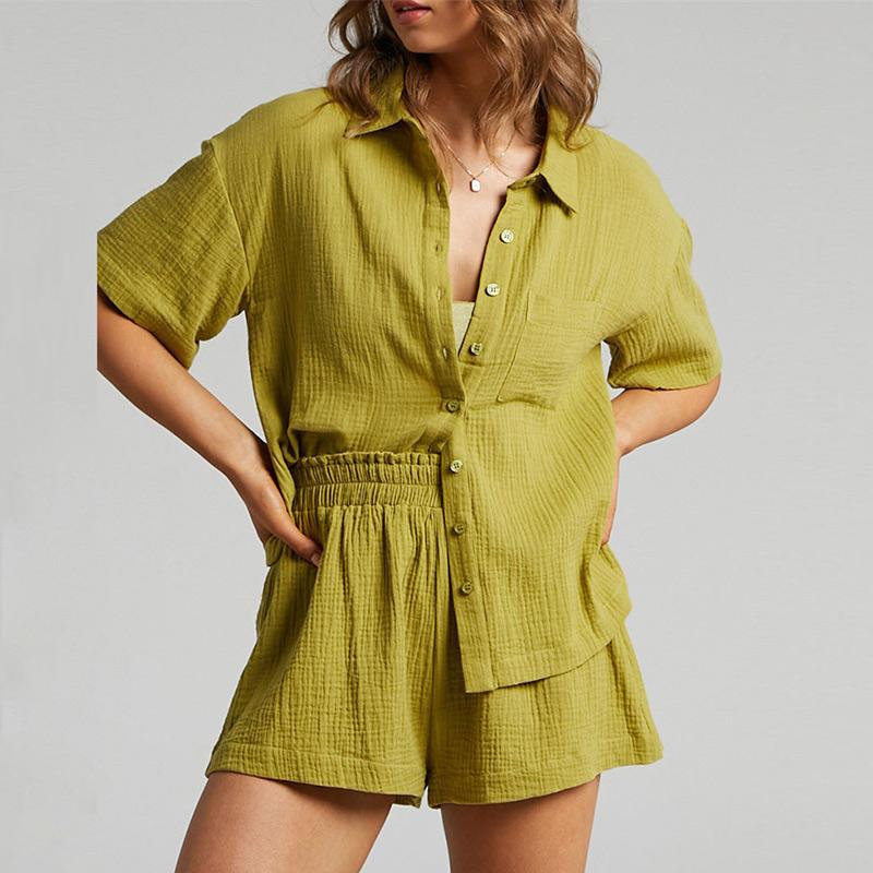 

Women' Tracksuits Summer Casual Shorts Suits Streetwear Short Sleeve Shirt Tops Loose Elastic Waist Mini Two Pieces Set, Rose red