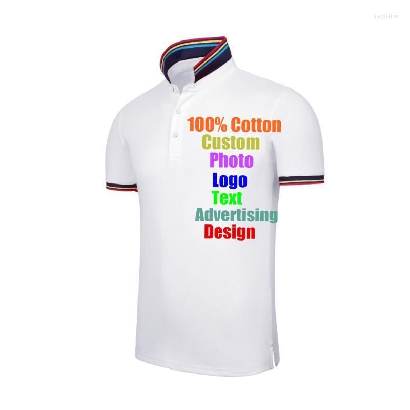 

Men' Polos Unique Custom Made Logo Po Text Printed Men Women Quick Dry DIY Working Company Uniform Unisex Man Tees Buttons Work Top 2022Men, Black