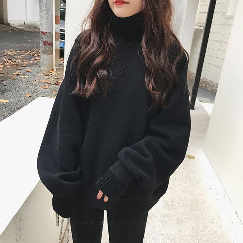 

Women' Sweaters Turtleneck Hoodies 2022 Fashion Women Autumn Winter Korean Style Simple Casual Oversize Womens Clothing Chic Streetwear Jem, Green