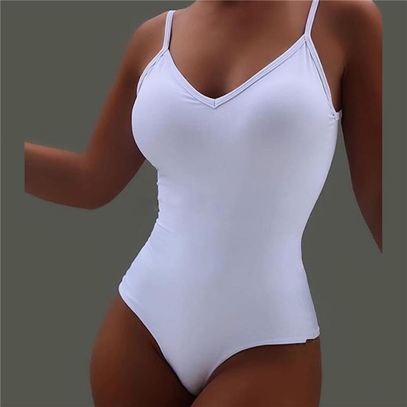 

Sexy Bodysuit Women Deep Jumpsuits V Neck Bodysuits Off Shoulder Body Top Streetwear Simple Black White Jumpsuit