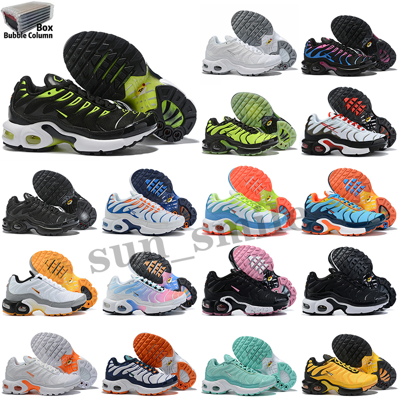 

Infant Plus TN Tuned 1 Kids running shoes Triple Black Cool Grey Children outdoor Trainers OG Tiger athletic boys & girls Infant sneaker Size 28-35, Color 8